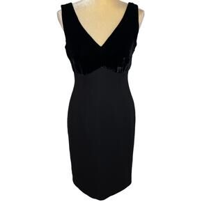 L.K. Bennett Black V-Neck Velvet Dress LBD NEW NWT Size US 6 C2-23